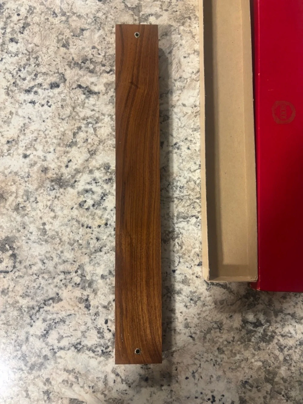 Hickok Wood and Metal Tie Rack with Red Storage Box